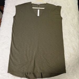 Lilla P Shift Dress Size XL Army Green Modal Cotton Blend New With Tags Midi